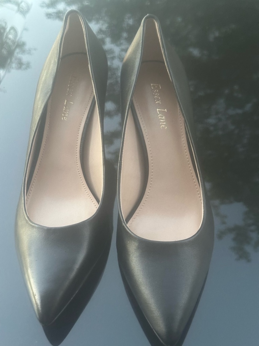 Essex Lane Black Pointed-Toe Pumps